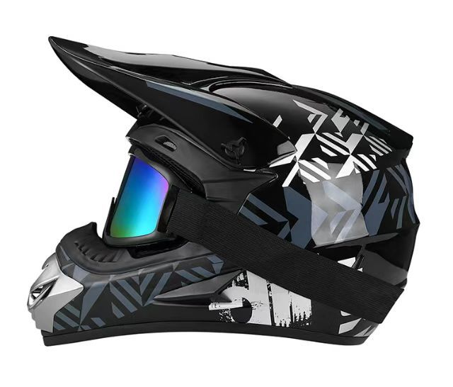 full-face motocross helmet with extended visor and reinforced chin guard Stornfield