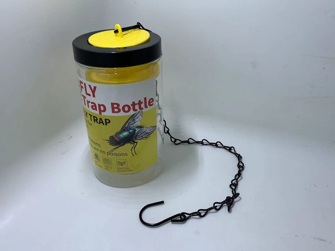 Reusable Hanging fly trap bottle with non-toxic bait dispenser Stornfield