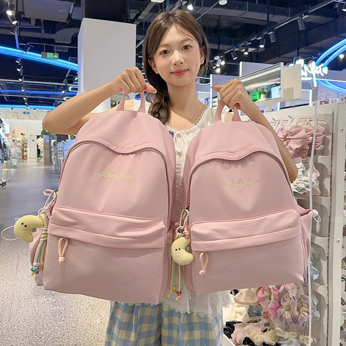 Lightweight Casual Backpack with Decorative Keychain Stornfield