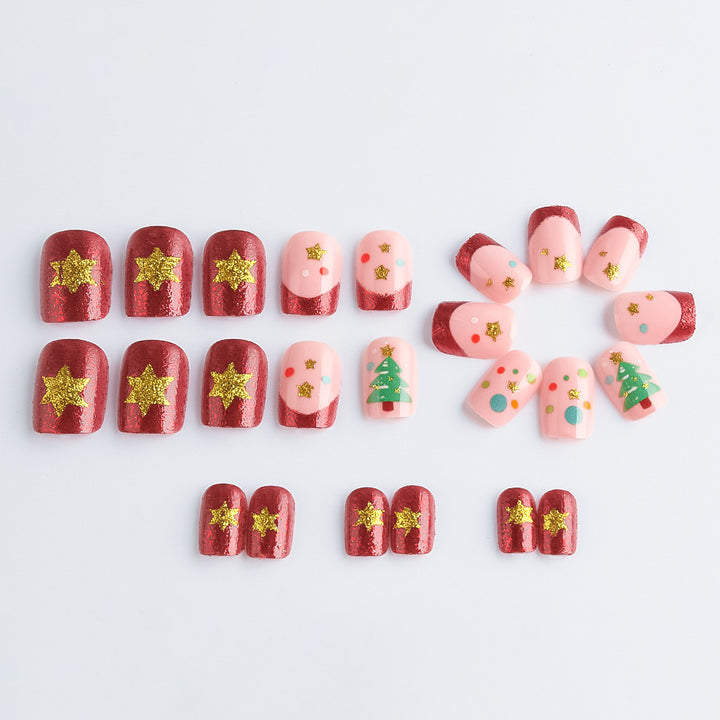 Festive Holiday-Themed Gel Nail Art Set Stornfield