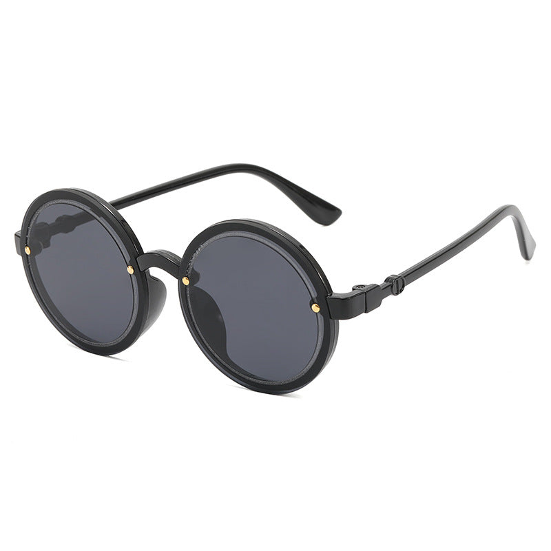 Women Round Sunglasses with Transparent Frame Stornfield