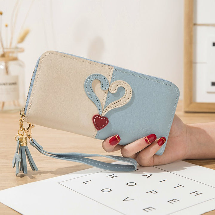 Stylish wallet with heart appliqués Stornfield