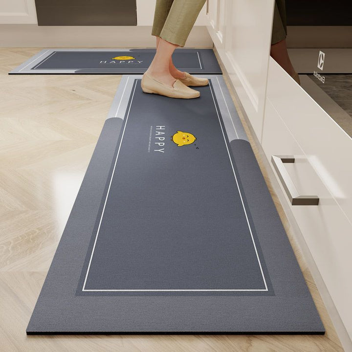 Marble-Printed Kitchen Floor Mat
