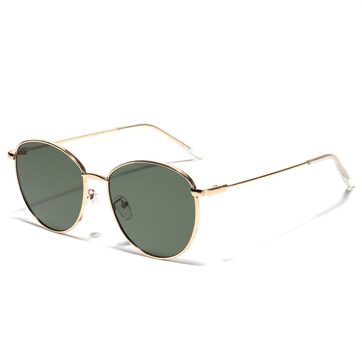 Women's round sunglasses with slim metal frame and polarized lenses Stornfield