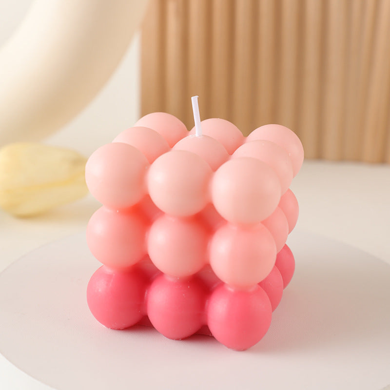 Ombre Bubble-Cluster Cube Scented Soy Candle Decorative Centerpiece