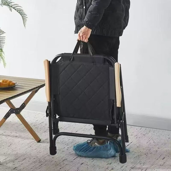 Ergonomic Folding Chair with Wooden Armrests Stornfield