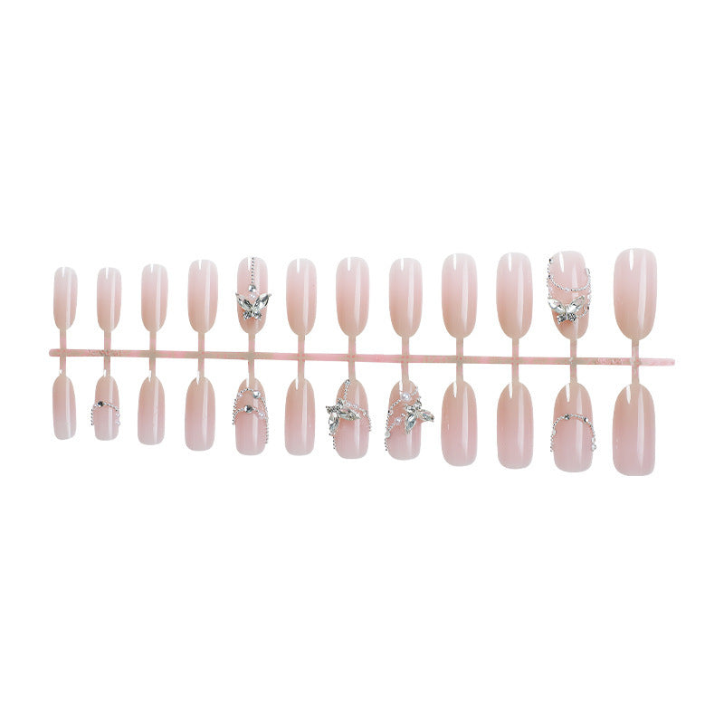 Elegant Stiletto Press-On Nail Art Set with Crystal Accents Stornfield