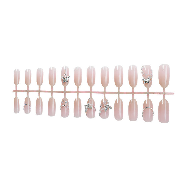 Elegant Stiletto Press-On Nail Art Set with Crystal Accents Stornfield