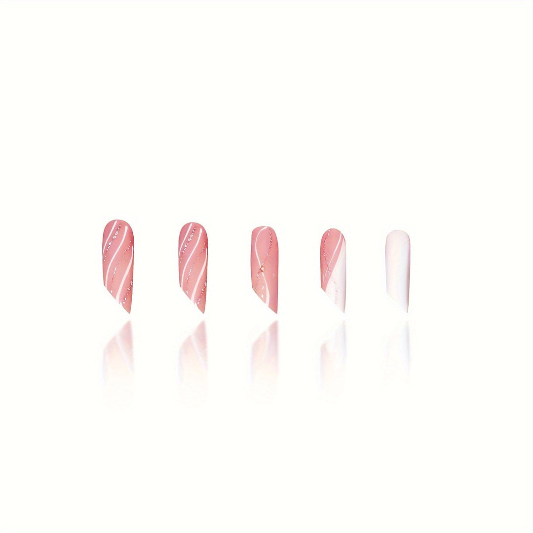 Elegant Stiletto Press-On Nail Art with Unique Designs Stornfield