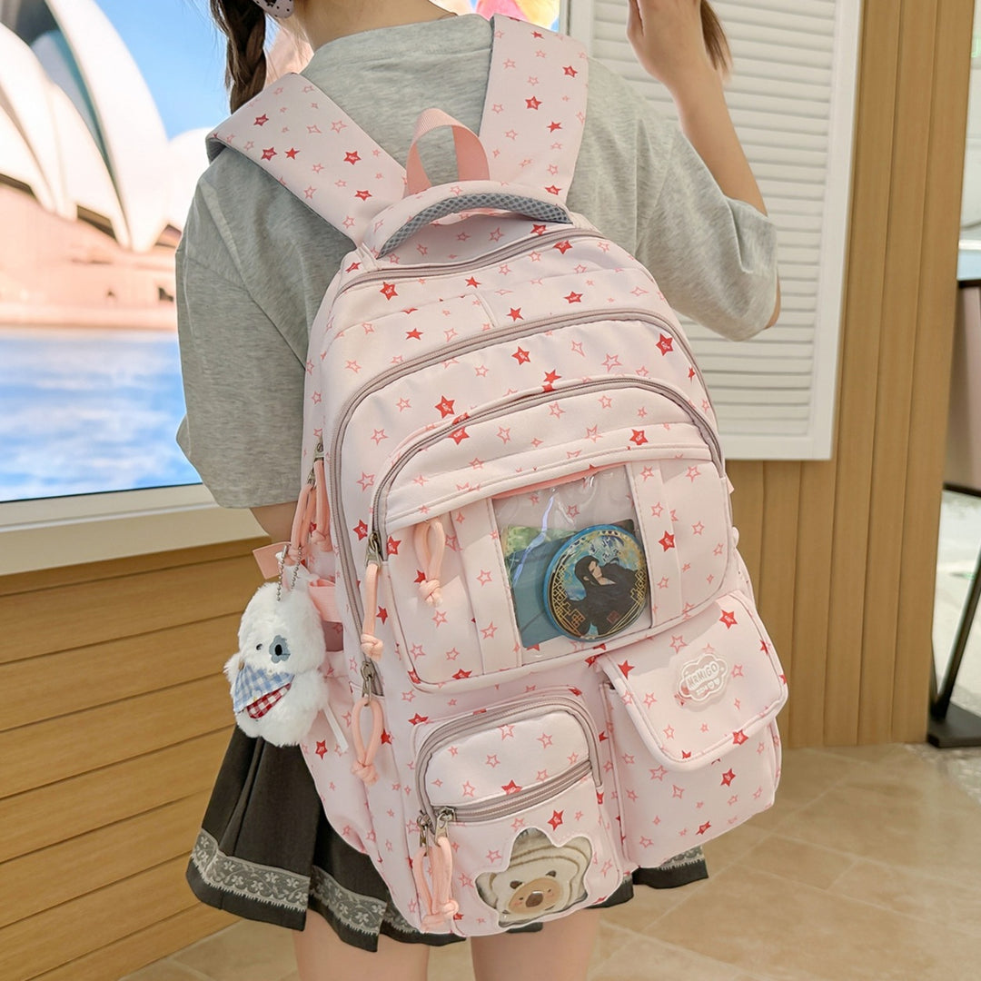 Star-Printed Casual School Backpack Stornfield