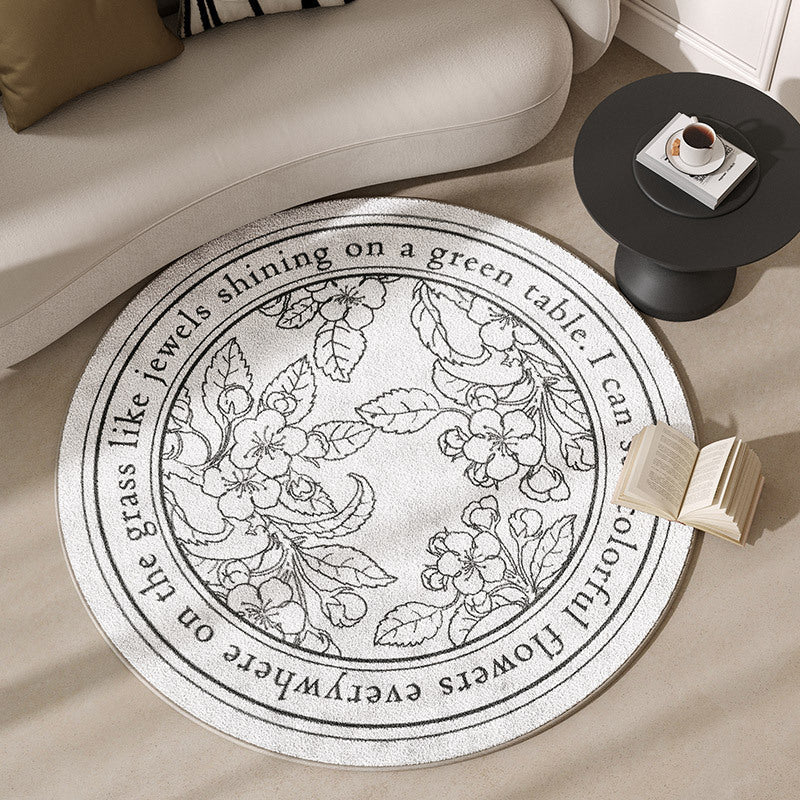 Round Motivational Area Rug Stornfield