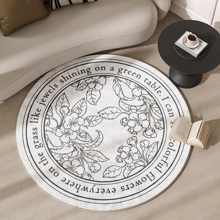 Round Motivational Area Rug Stornfield