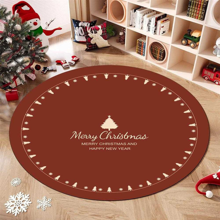 Christmas-Themed Round Area Rug