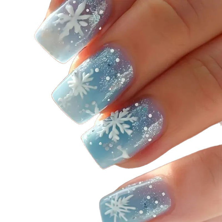 Artistic Frosted Winter Nail Art Stornfield