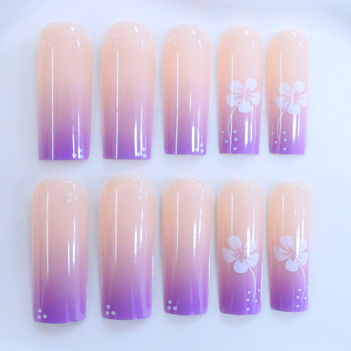 Decorative Floral Acrylic Nail Design Stornfield