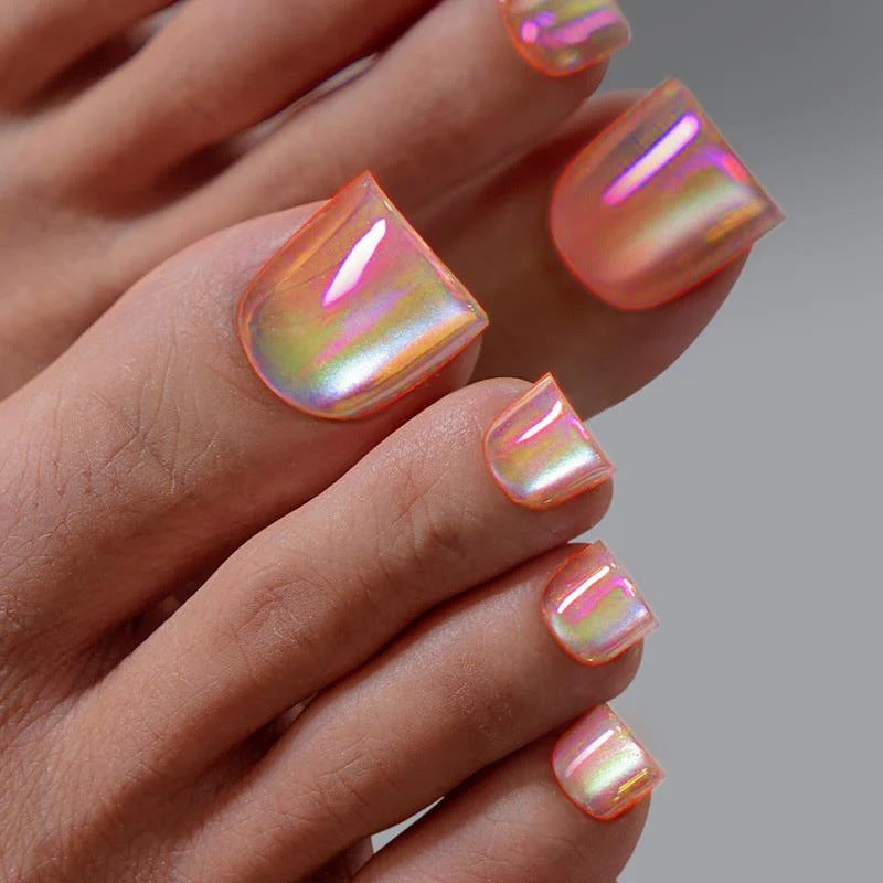 Iridescent Pedicure Press-On Nail Set Stornfield