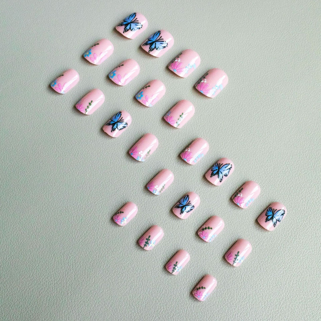 Artistic Floral and Butterfly Nail Art Set