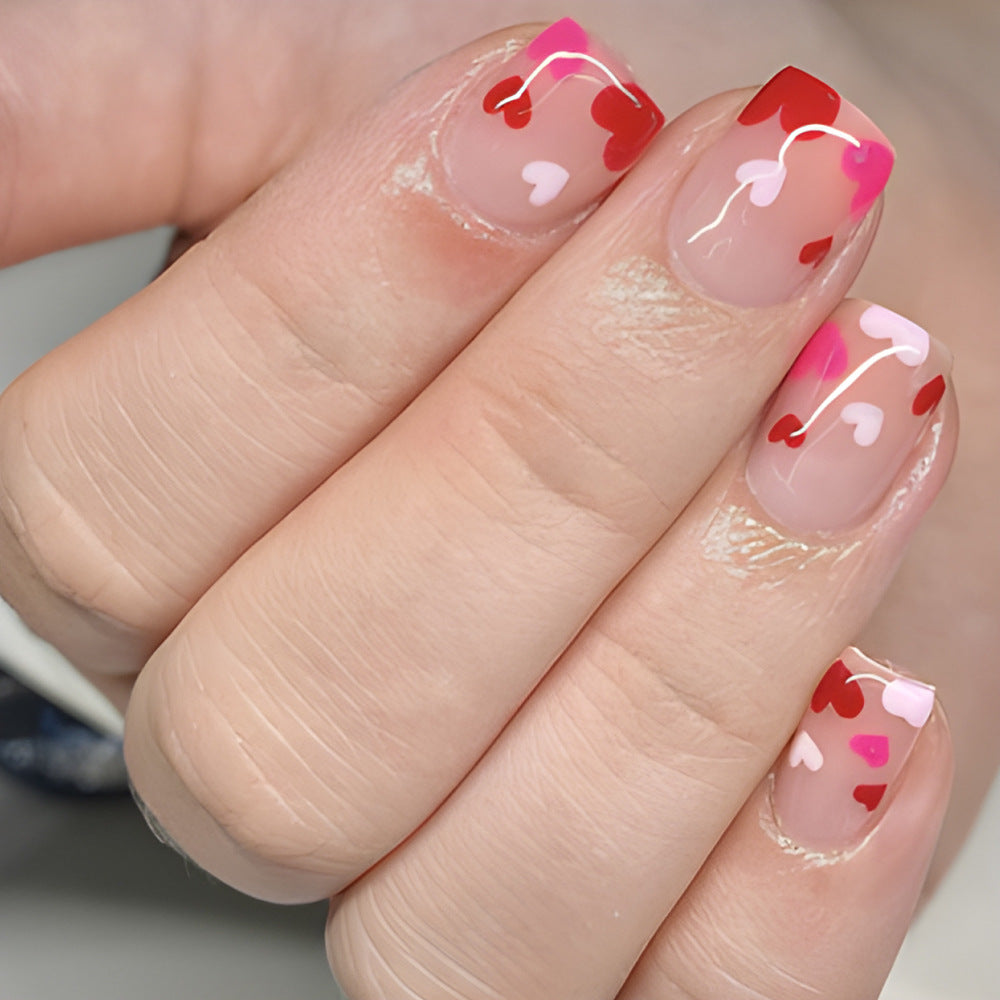 Heart-Decorated Press-On Nail Art Stornfield