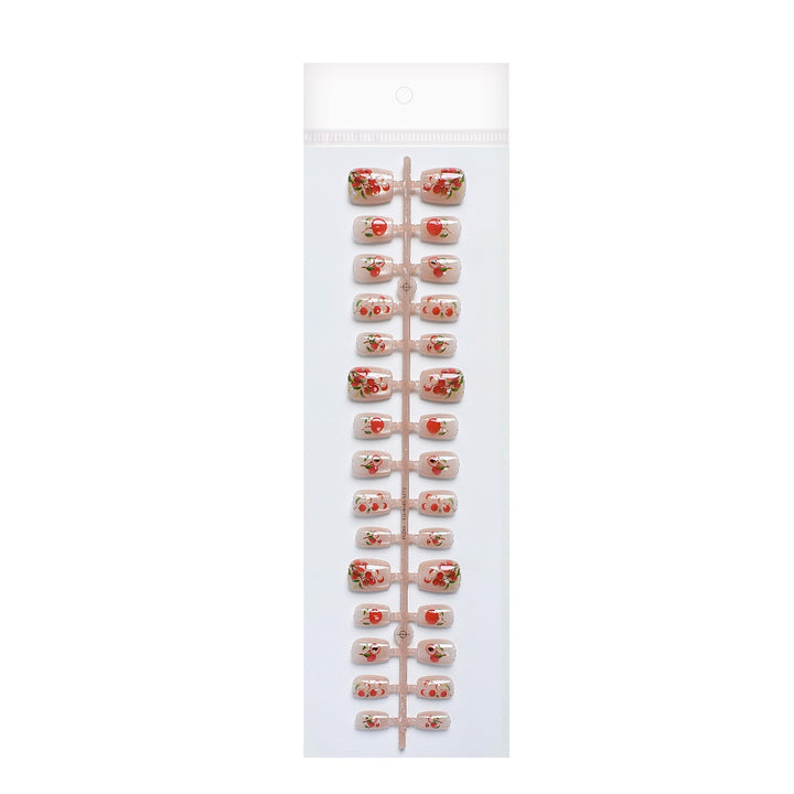 Strawberry Decorated Press-On Nails Stornfield