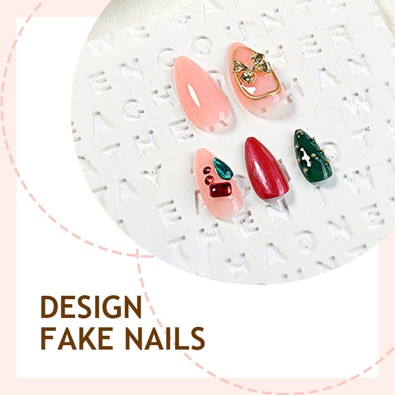 Artificial nail set with festive decorative details Stornfield