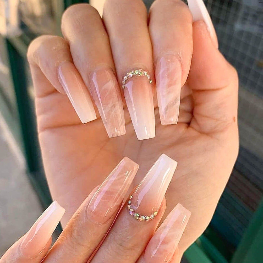 Artful Nail Tips with Glitter and Ombre Design Stornfield