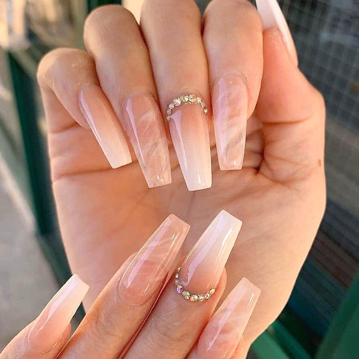 Artful Nail Tips with Glitter and Ombre Design Stornfield