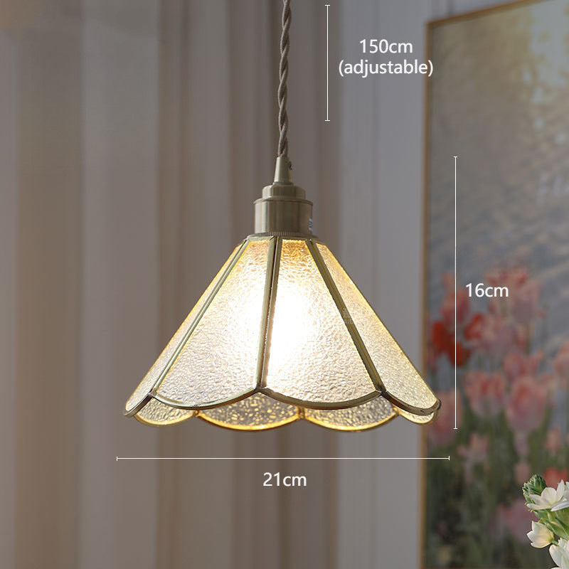 Adjustable Vintage Glass Pendant Light
