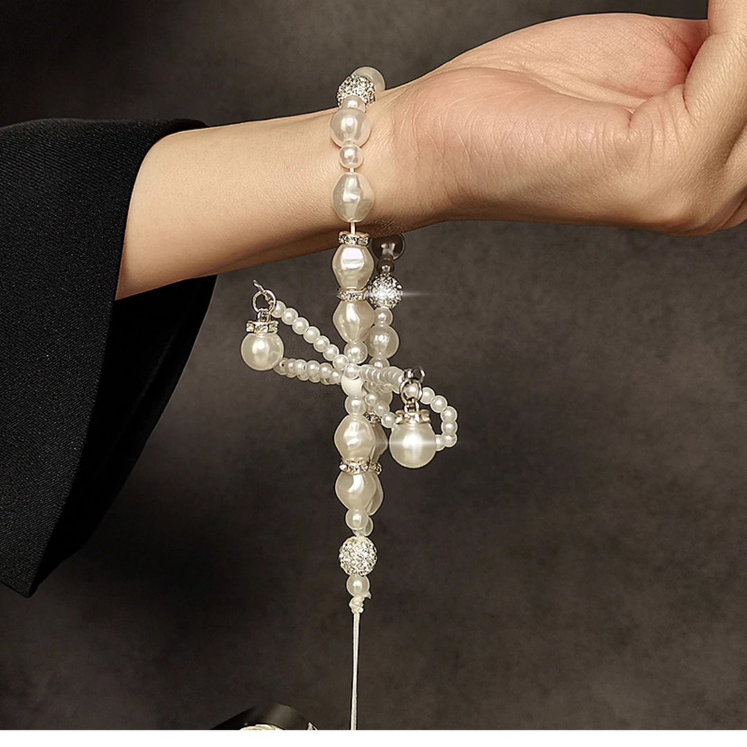Elegant Pearl Beaded Charm Keychain Stornfield
