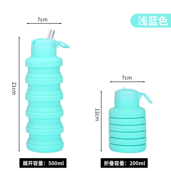 Women flexible silicone drinking bottle with integrated folding function Stornfield