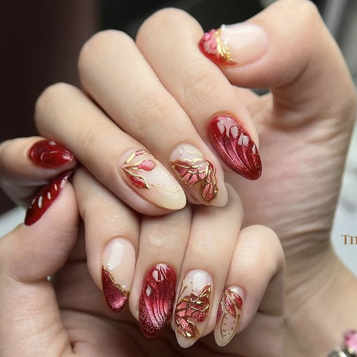 Acrylic nail set with glamorous 3D design and luxurious embellishments Stornfield