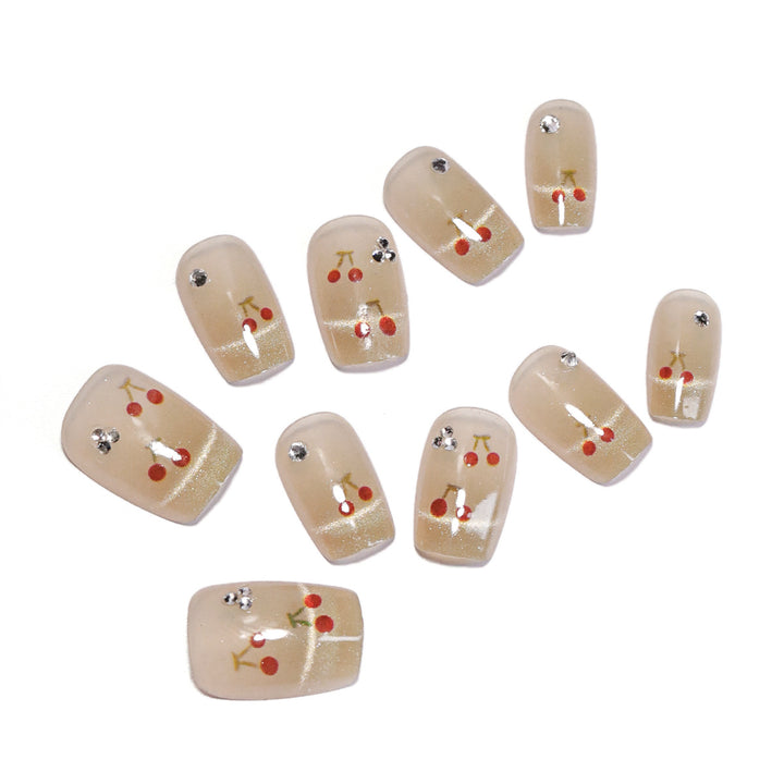 Artificial nails with cherry motif Stornfield
