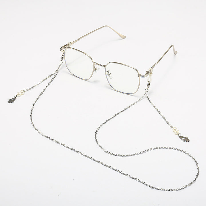 Chic Square Frame Glasses with Decorative Chain Stornfield