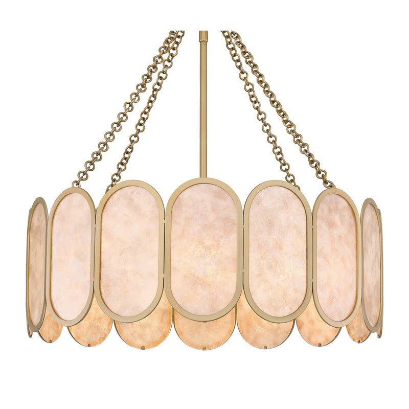 Elegant Alabaster Suspension Chandelier