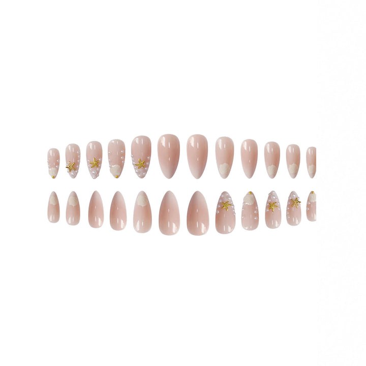 Artistic Shell-Inspired Press-On Nail Art Stornfield