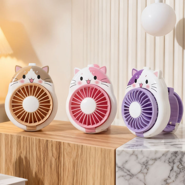 Women's portable hand fan with cute dog design Stornfield