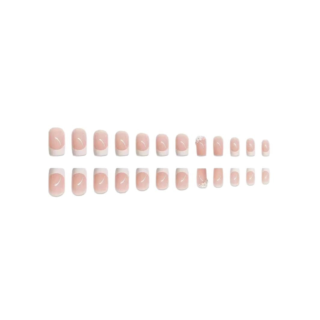 Elegant French Tip Press-On Nail Art Set Stornfield