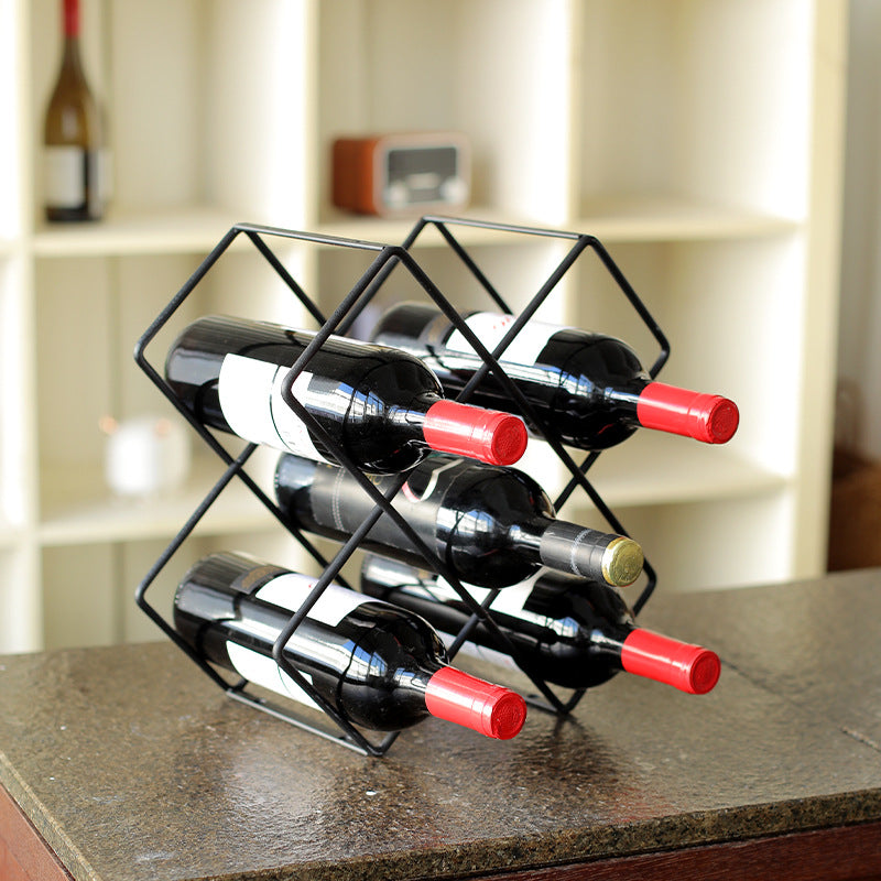 Unisex wine rack made of black metal Stornfield