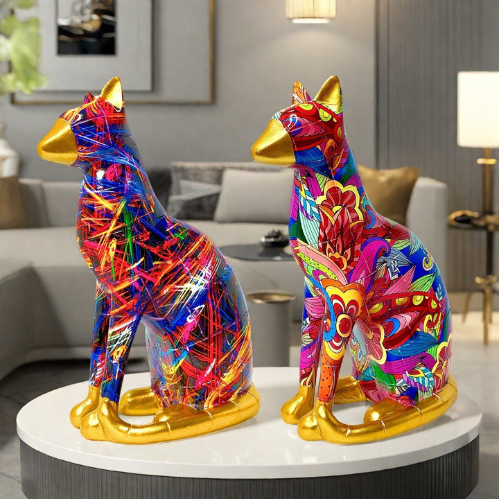 Decorative cat statue in modern art style Stornfield