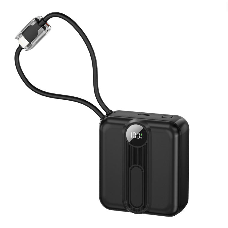 Portable power bank with integrated fast charging cables and digital charging status indicator Stornfield