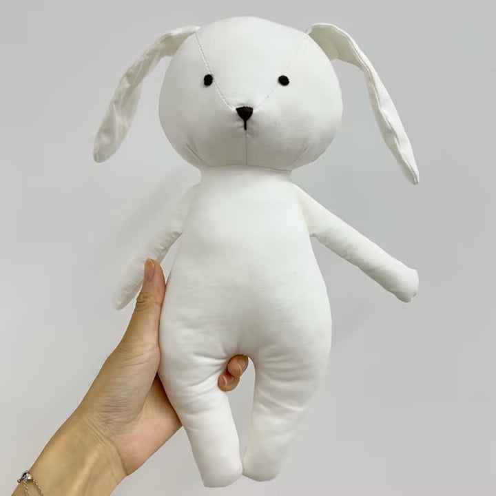 Linen Polka-Dot Pajama Comfort Bunny Doll with Long Floppy Ears