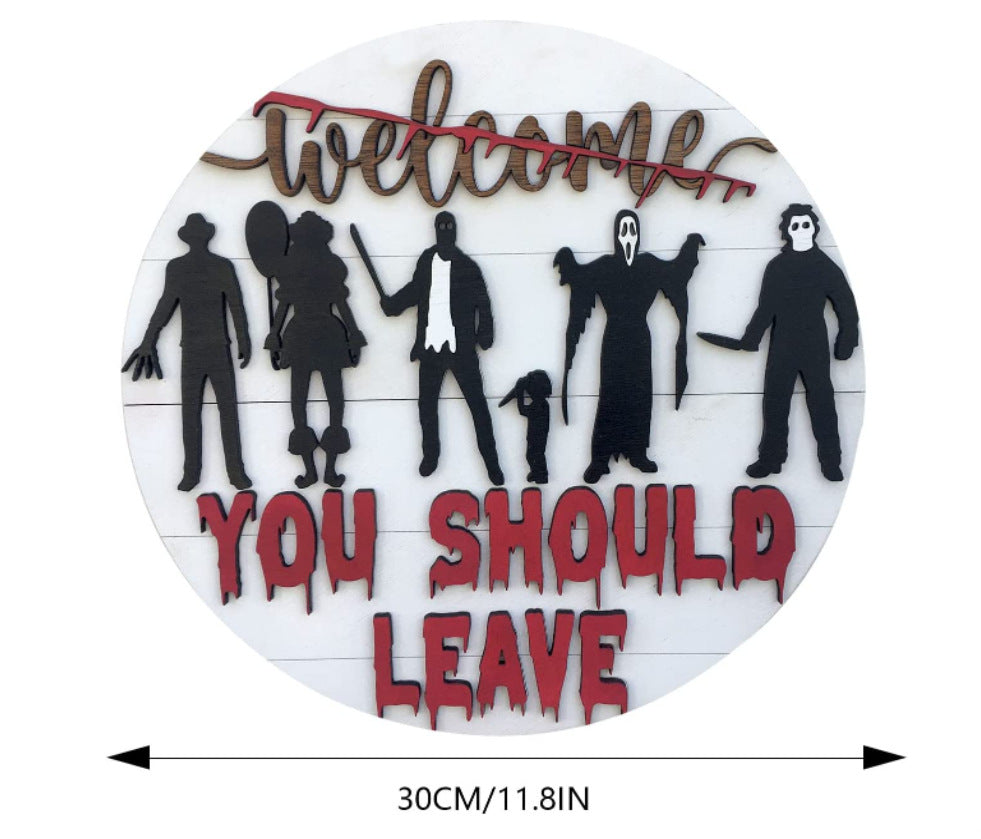 Halloween-Themed Wood Wall Decor