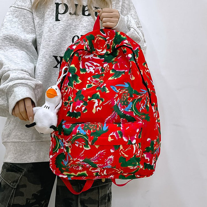 Leisure backpack with colorful floral pattern Stornfield