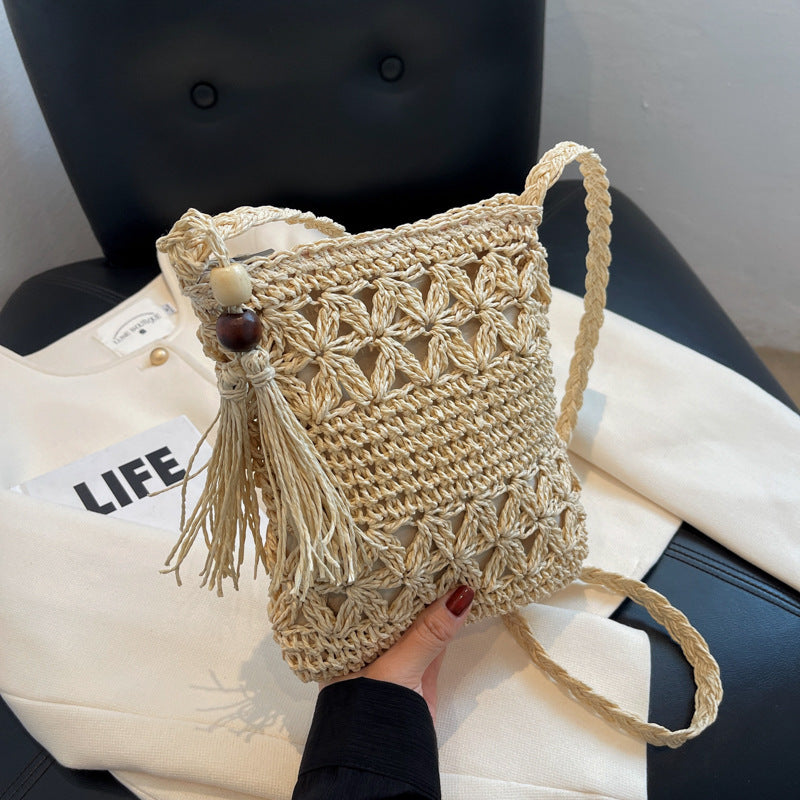 Hand-knotted macrame bag with special wave pattern Stornfield
