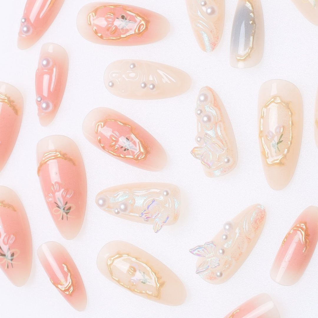 Elegant Stiletto Nail Art Extensions with Floral Embellishments Stornfield