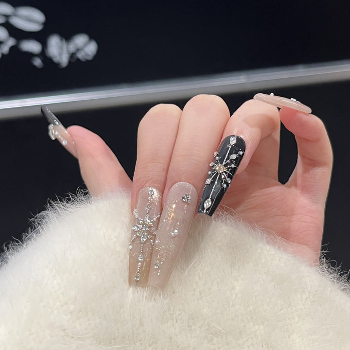 Elegant Butterfly-Inspired Press-On Nail Art Set Stornfield