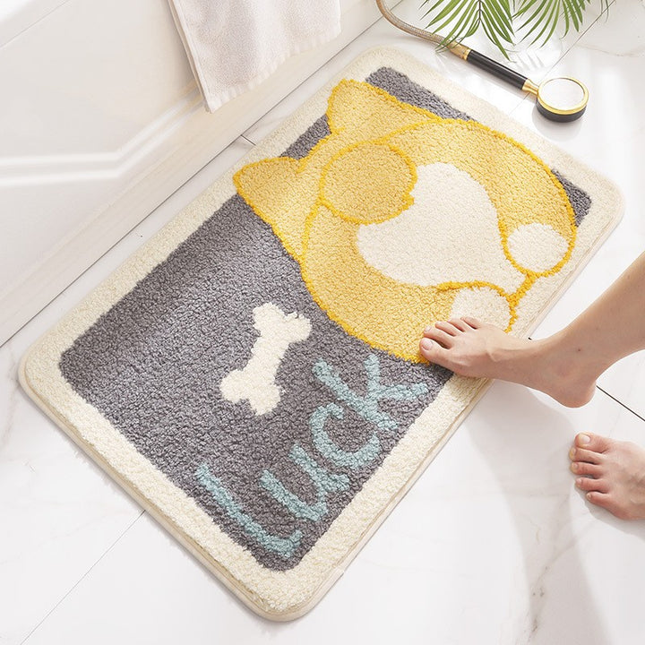 Plush Cartoon Cat Bath Mat