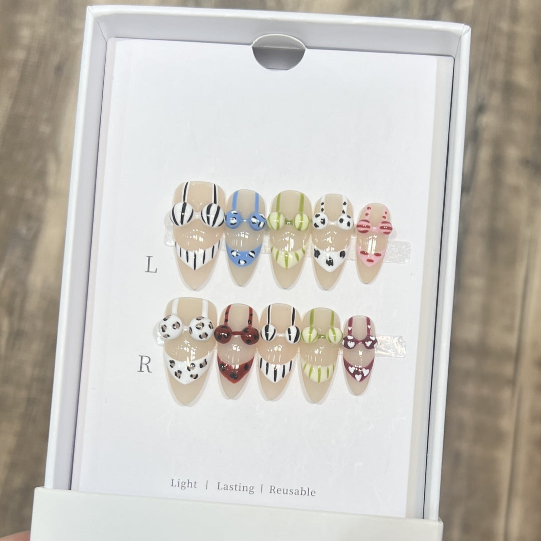 Decorative Floral Stiletto Press-On Nail Set Stornfield