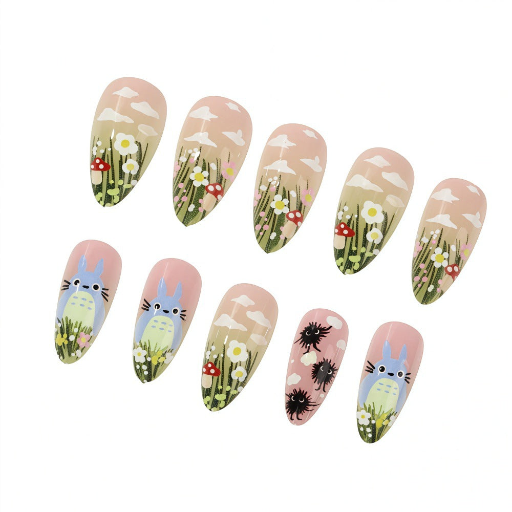 Fantasy animal and flower motifs artificial nails Stornfield
