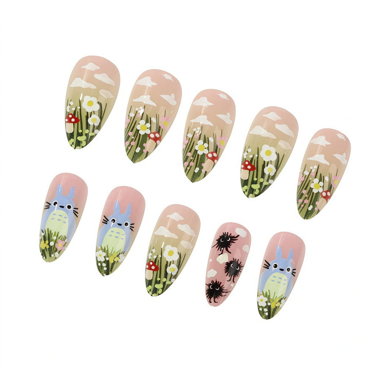 Fantasy animal and flower motifs artificial nails Stornfield