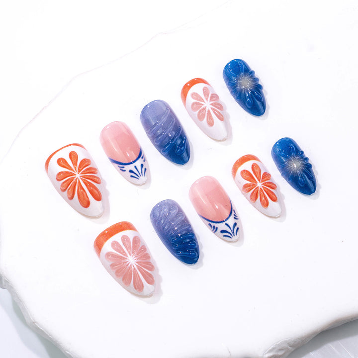 Creative Floral Press-On Nail Set